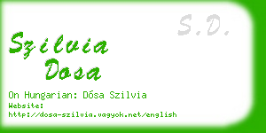 szilvia dosa business card