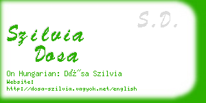 szilvia dosa business card